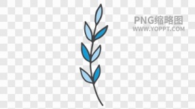 手绘彩色卡通花朵植物素材PNG图片2