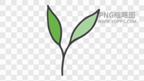 手绘彩色卡通花朵植物素材PNG图片23