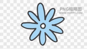 手绘彩色卡通花朵植物素材PNG图片25