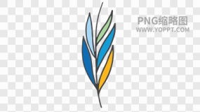 手绘彩色卡通花朵植物素材PNG图片27