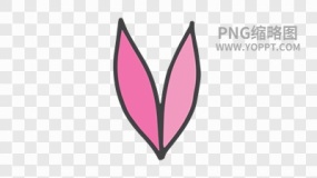 手绘彩色卡通花朵植物素材PNG图片30