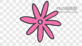 手绘彩色卡通花朵植物素材PNG图片32