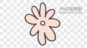 手绘彩色卡通花朵植物素材PNG图片8