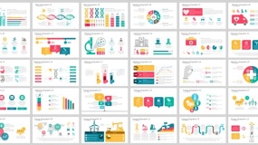 30页多彩小清新扁平PPT模版商务合作提案PPT图表下载