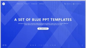 精美高端现代商务风格专业设计欧美杂志蓝色32页PPT模板下载