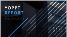 优雅专业适用于商务演示欧美杂志风格蓝色PPT模板下载