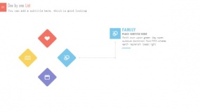 Colorful FOUR Part PPT list chart关系图表