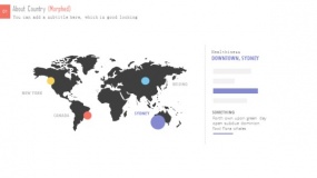 PPT二分版式:世界地图+条形图数据图表